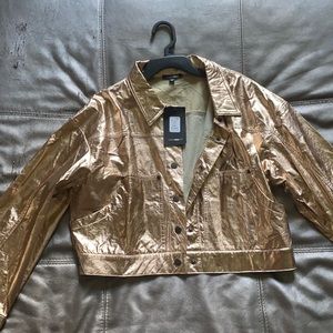 Rose good cropped leather jacket